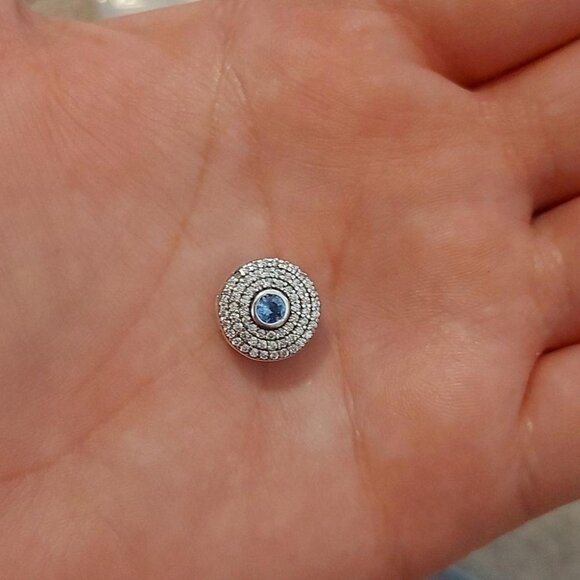 925 Sterling Silver Blue Wave Charm - Picture 2 of 7